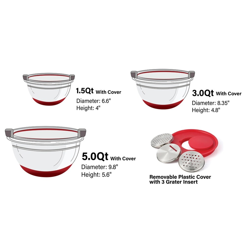 Gourmet Edge   Stainless Steel Mixing Bowls w/ See through Air tight Lids