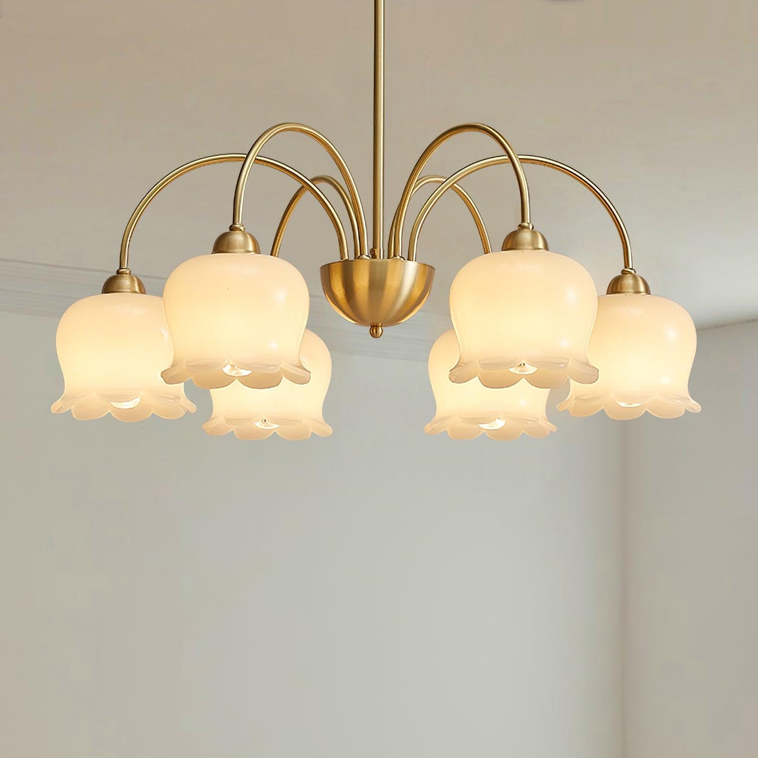 Orchids Brass Chandelier