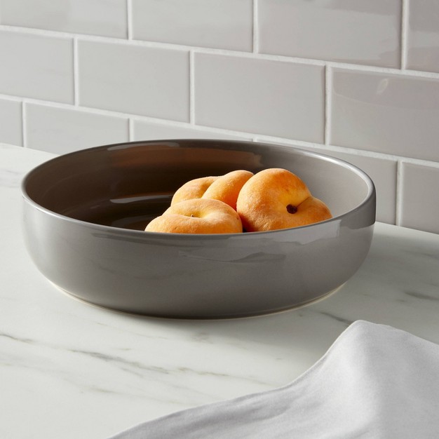 76oz Stoneware Avesta Serving Bowl Gray