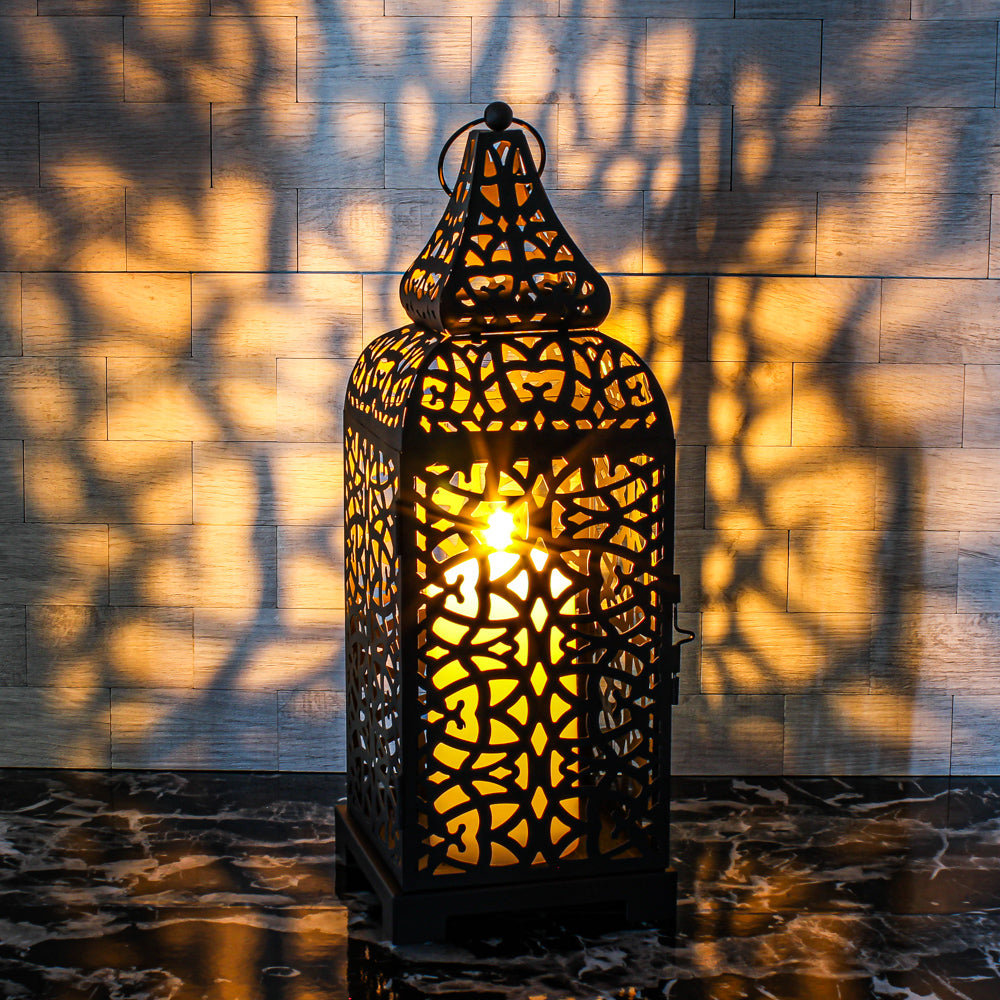 Richland Black Moroccan Temple Metal Lantern