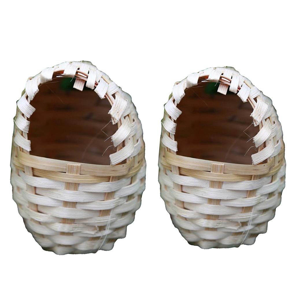 2 Pcs/Sizes Nest Birdhouse Handwoven Sparrows Cage Bed