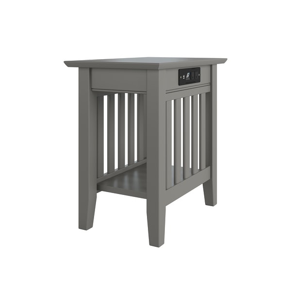 Copper Grove Tovar Grey Side Table with Charging Station