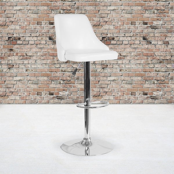 Modern Height-adjustable Chrome Barstool - 18