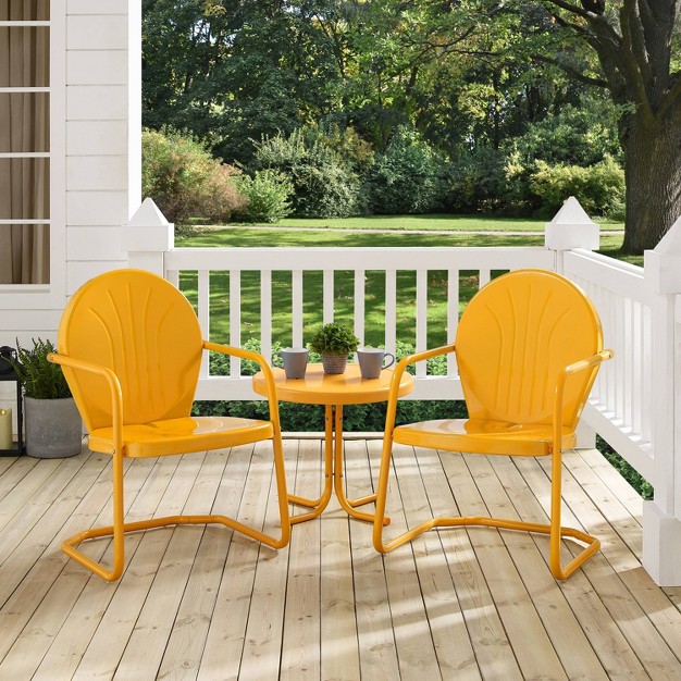 Griffith 3pc Outdoor Conversation Set Tangerine Crosley