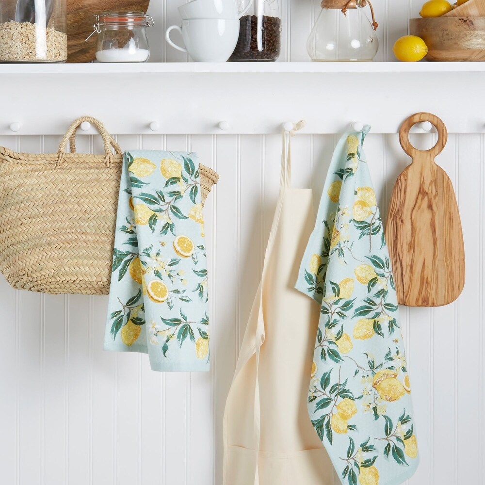 Martha Stewart Lemon Whimsy Cotton Kitchen Towel Set  2 Piece   16\