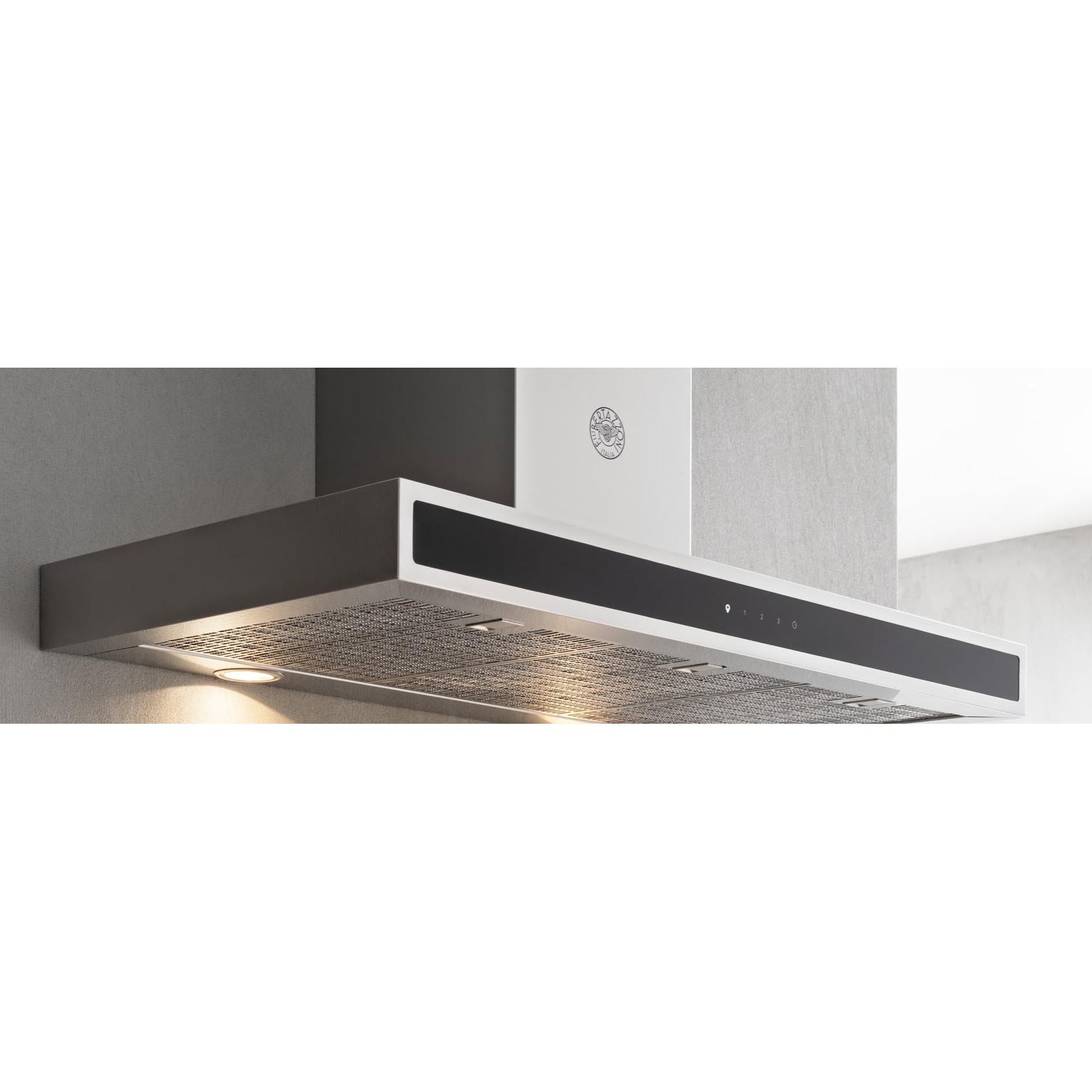 Bertazzoni 48-inch Professional Series Wall Mount Range Hood with LED Lighting KG48X