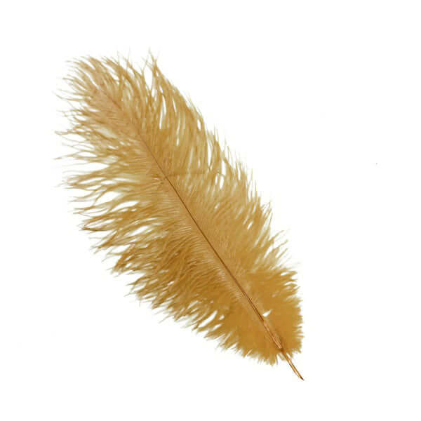 12 Pack Gold Natural Plume Real Ostrich Feathers, DIY Centerpiece Fillers 13