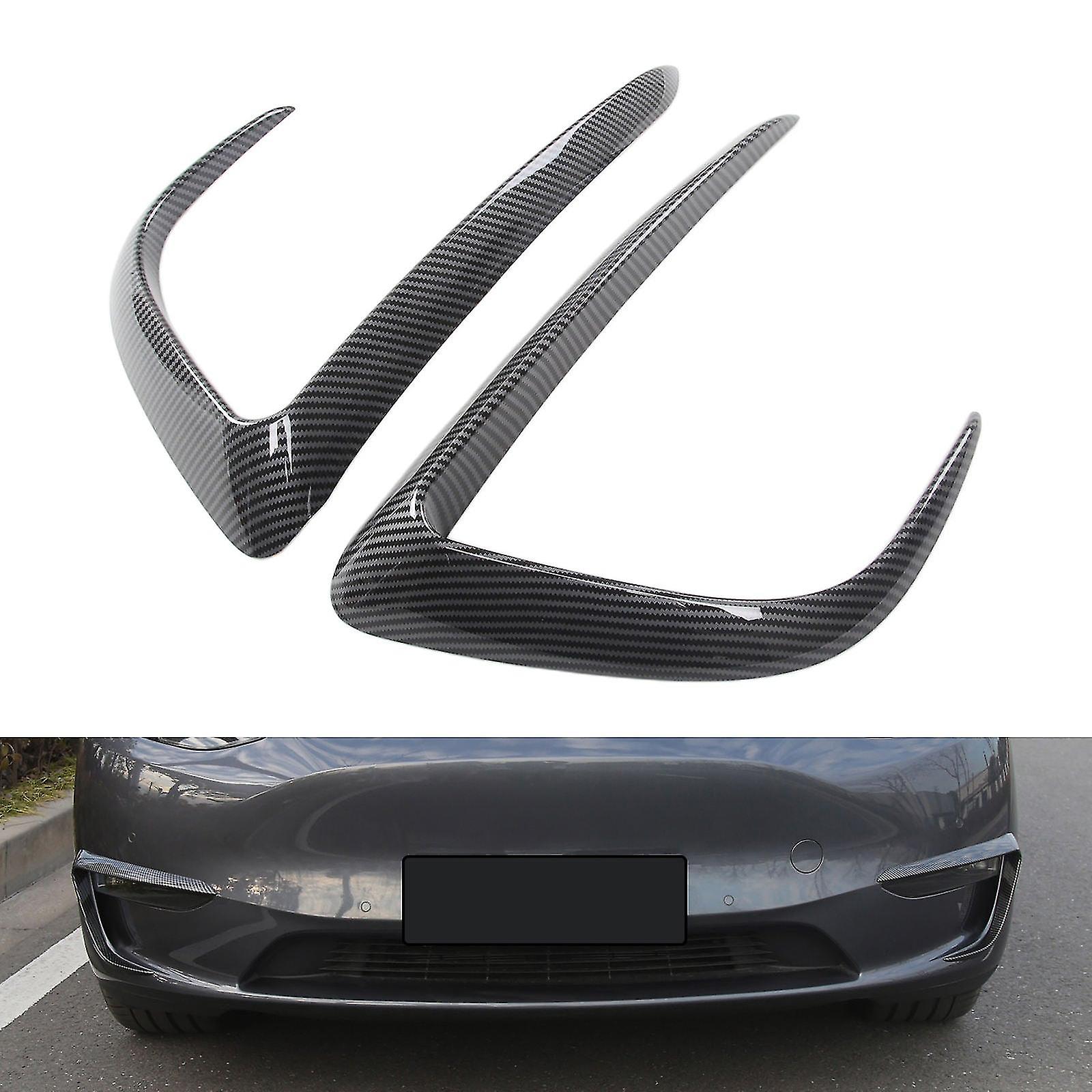 Front Fog Light Cover Protection Dustproof Matte For Tesla Model Y.