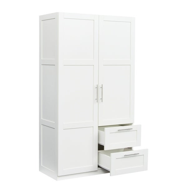 High wardrobe and kitchen cabinet with 2 doors， 2 drawers and 5 storage spaces - - 37249233