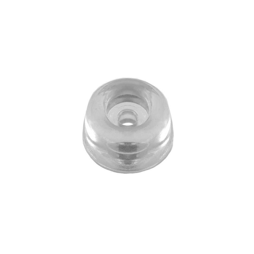 Everbilt 78 in. Clear Rubber Like Plastic Screw-On Furniture Leg Caps Bumpers for Chairs and Table Floor Protection (4-Pack) 49072