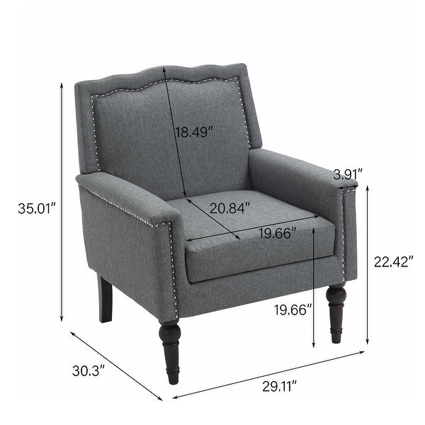 Contemporary Accent Armchair with Nailheads Living Room Furniture