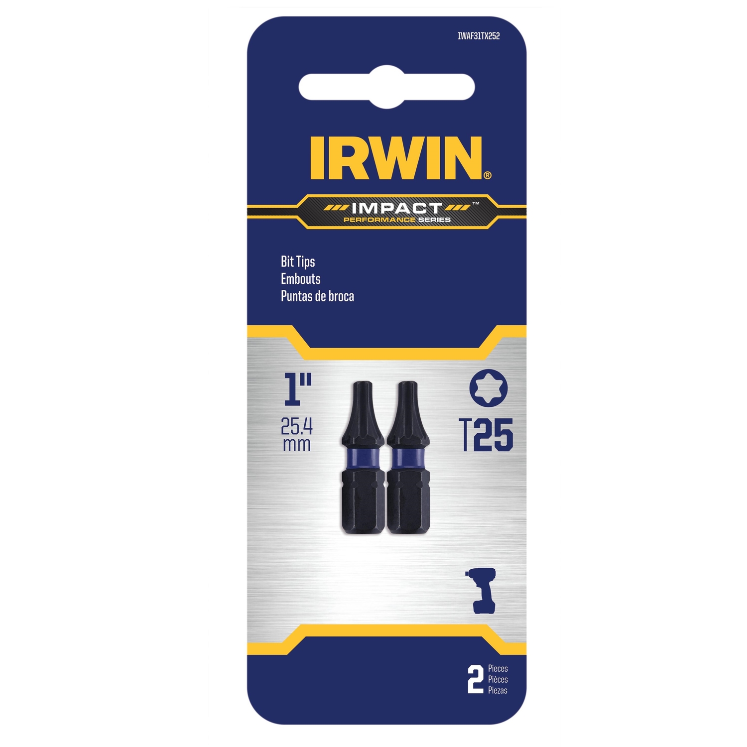 Irwin Impact Performance Series Torx T25 X 1 in. L Insert Bit Steel 2 pc