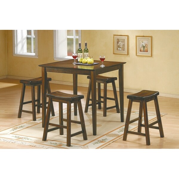 29 inch Bar Height Stools 2pc Set Cherry Finish Dining Furniture