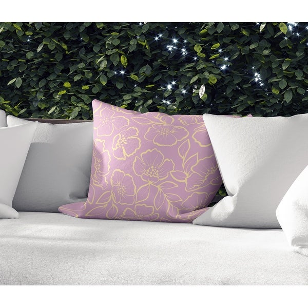 DOGWOOD SKETCH LAVENDER Indoor|Outdoor Pillow By Kavka Designs