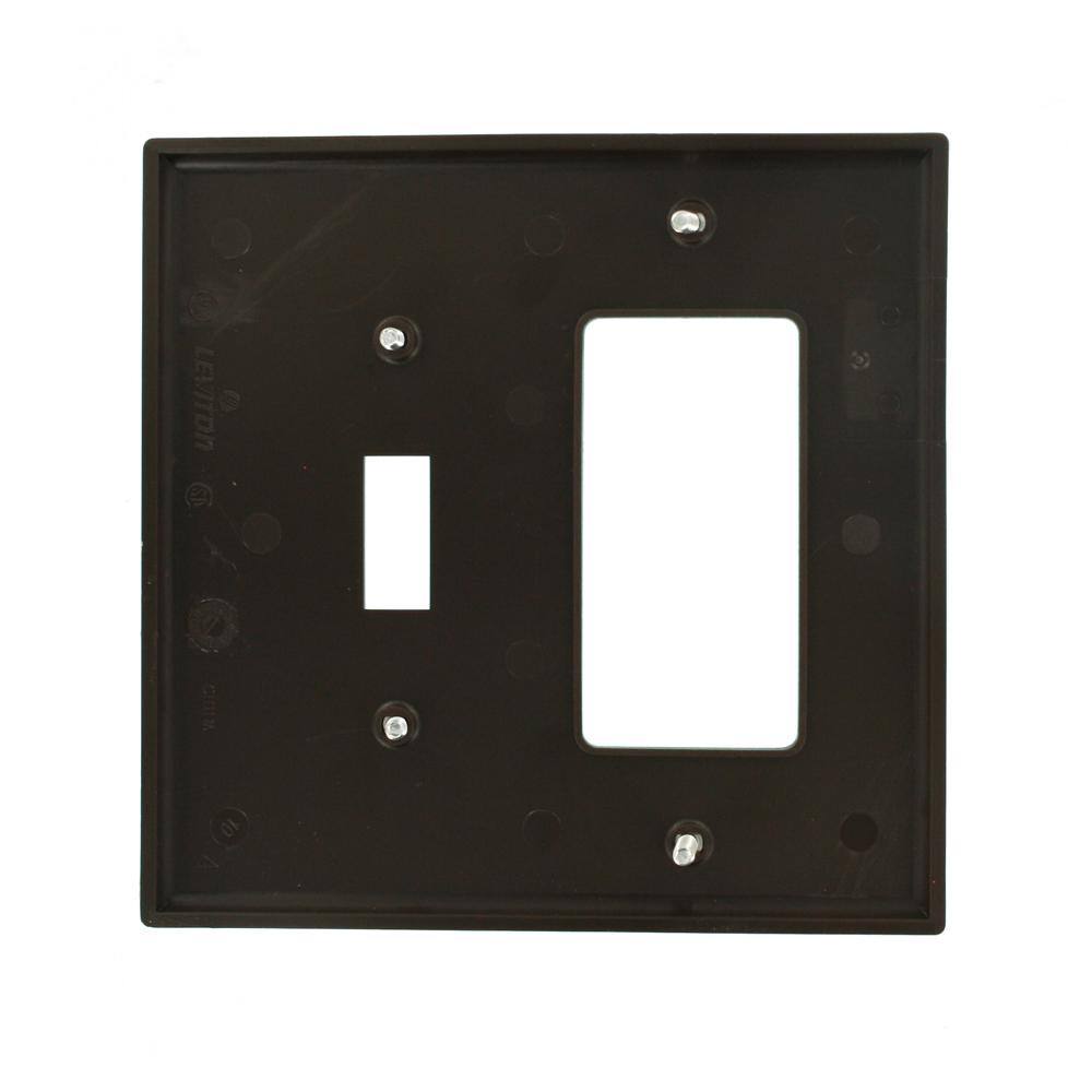 Leviton Brown 2-Gang 1-Toggle1-DecoratorRocker Wall Plate (1-Pack) PJ126