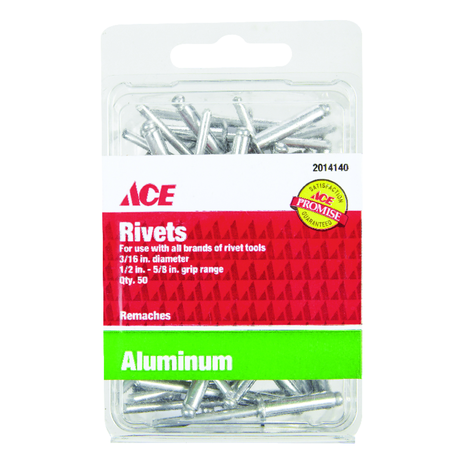 Ace 3/16 in. D X 5/8 in. Aluminum Rivets Silver 50 pk