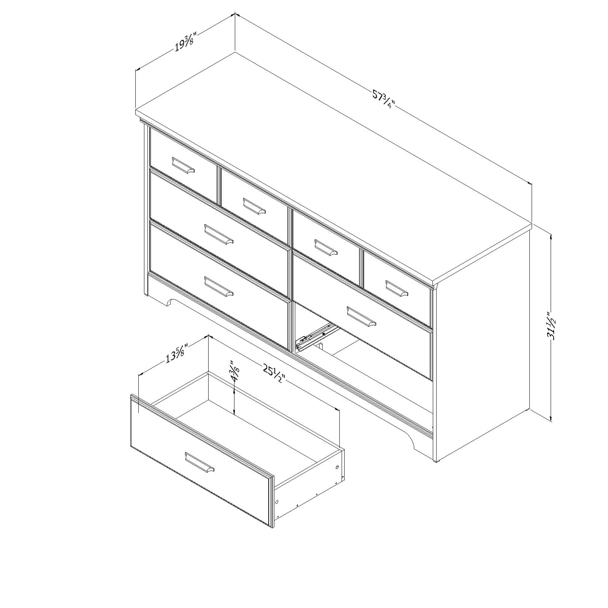 South Shore Versa 6 Drawer Double Dresser