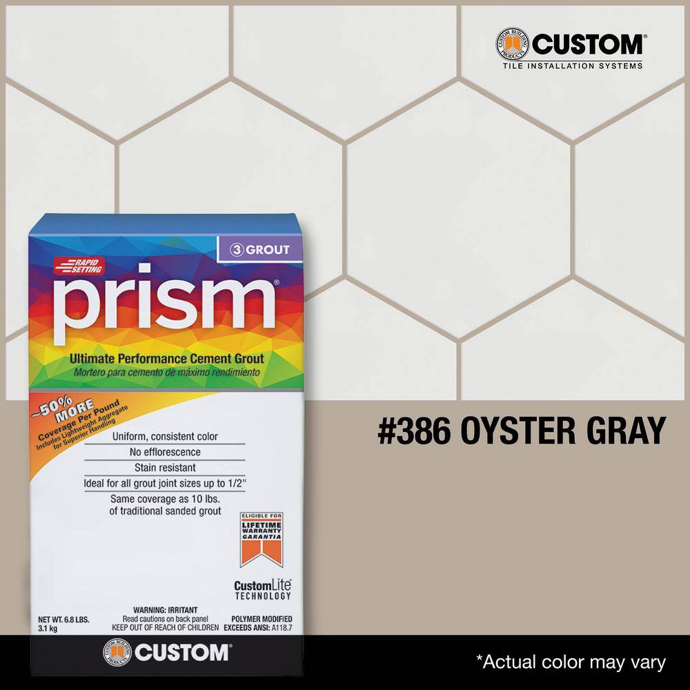 Custom Building Products Prism #386 Oyster Gray 17 lb. Ultimate Performance Grout PG38617T