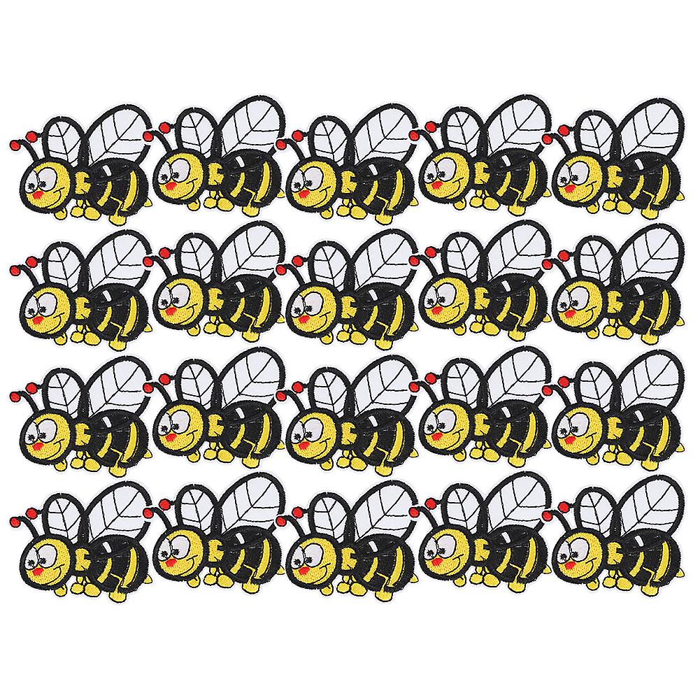 20pcs Embroidery Cloth Stickers Bee Insect Iron Patches Clothes Backpack Clothing Accessories