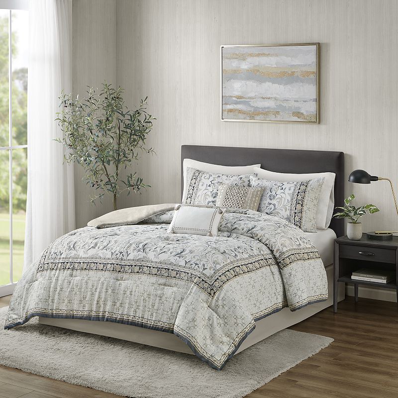 Madison Park Cecelia 6-Piece Comforter Set with Throw Pillows