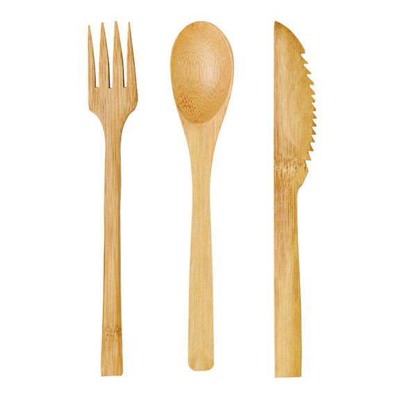 Packnwood 210CVBAK3K Bamboo Cutlery 3 1 kit   6.3 ...