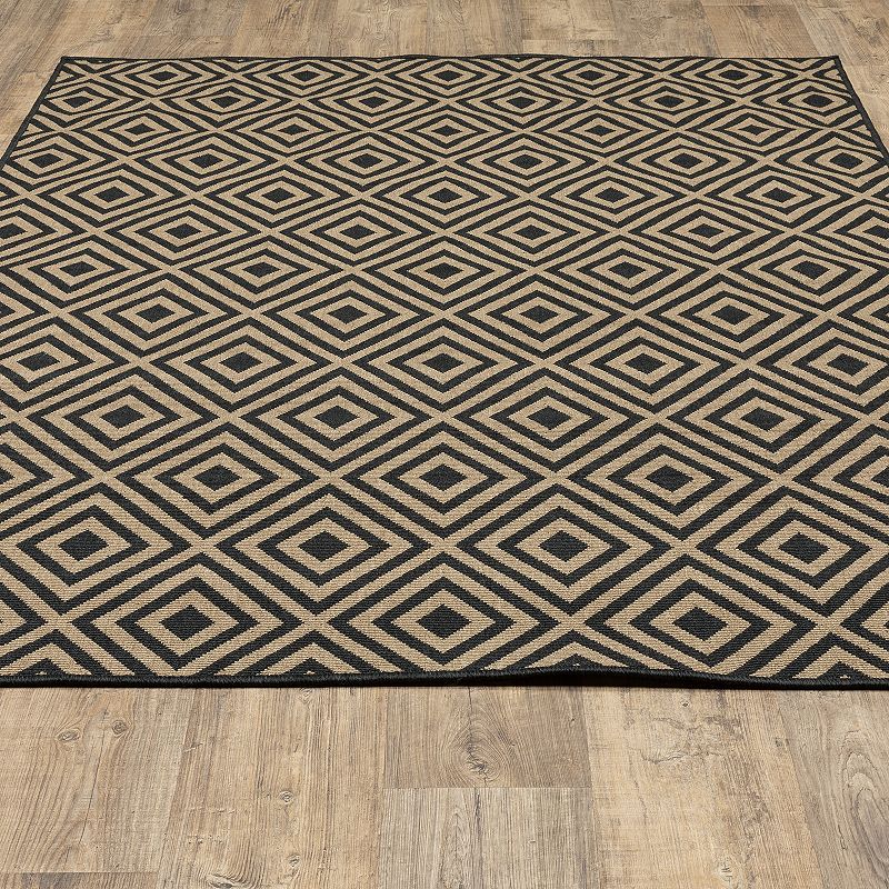 StyleHaven Mainland Diamond Panel Geometric Indoor Outdoor Rug