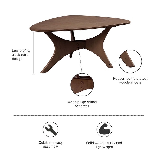 Carson Carrington Telsiai Triangular Wood Coffee Table