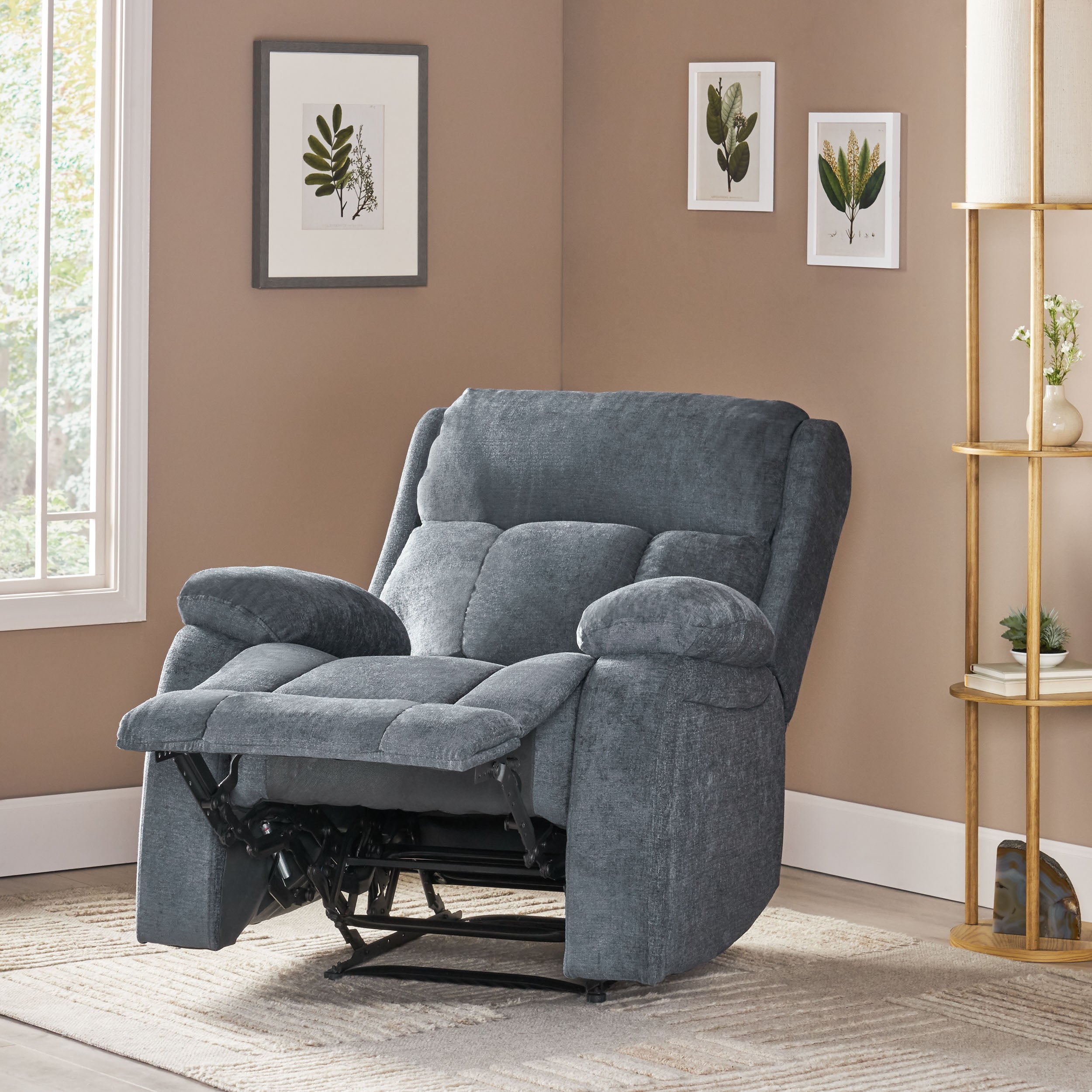 Lexie Contemporary Pillow Tufted Massage Recliner