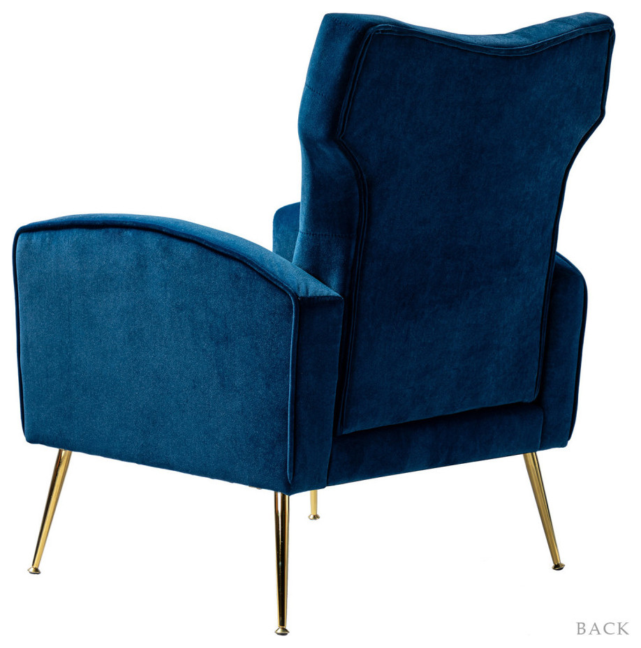 Accent Wingback Chair With Button Tufted Back   Midcentury   Armchairs And Accent Chairs   by Karat Home  Houzz