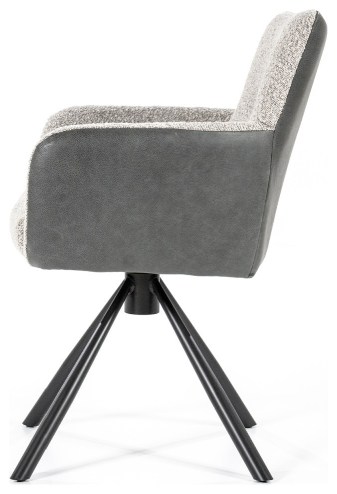 Beige Boucl√© With Gray Accent Chair  Eleonora Stef   Midcentury   Armchairs And Accent Chairs   by Luxury Furnitures  Houzz