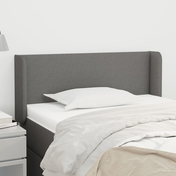 vidaXL Headboard with Ears Dark/Light Gray Fabric - - 37455505