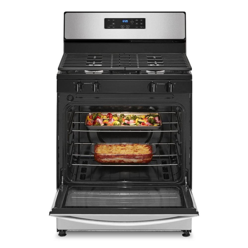 Whirlpool 30 in. 4 Burner Freestanding Gas Range in. Stainless Steel WFG320M0MS