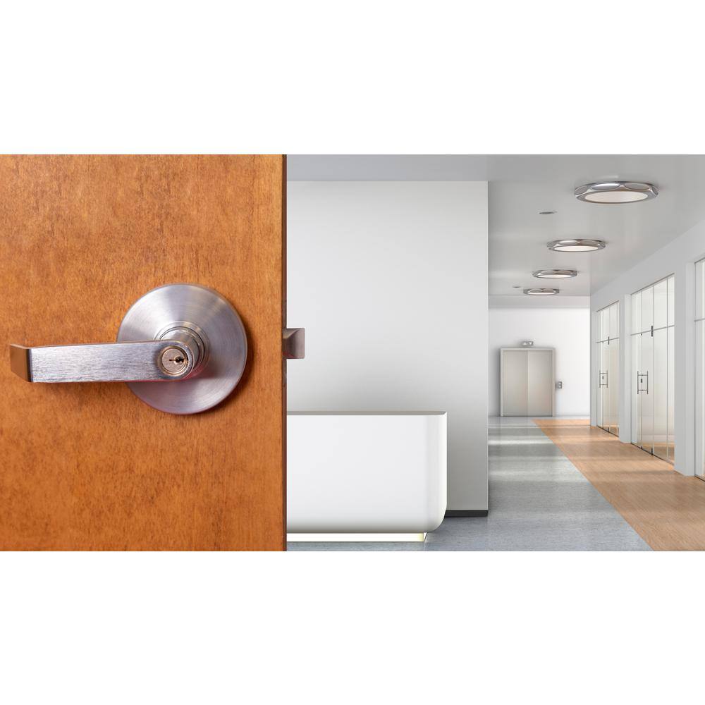 Global Door Controls Eiffel Standard Duty Brushed Chrome Grade 2 Commercial Cylindrical Entry Door Handle with Lock and Clutch Function GAL-1151L-R-626