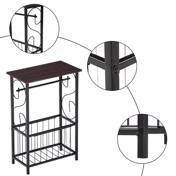 Multifunctional Bathroom Table Living Room Side Table with Magazine