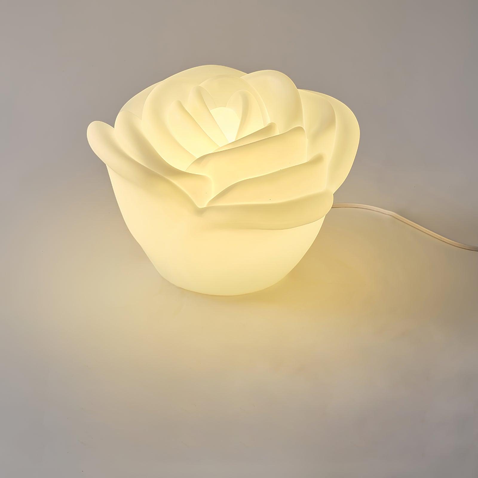 White Rose Shaped LED Table Lamp