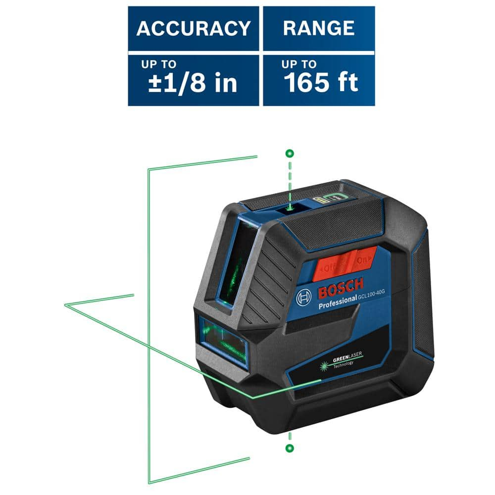 Bosch 100 ft. Green Reconditioned Combination Laser Level Self Leveling with VisiMax Technology GCL100-40G-RT