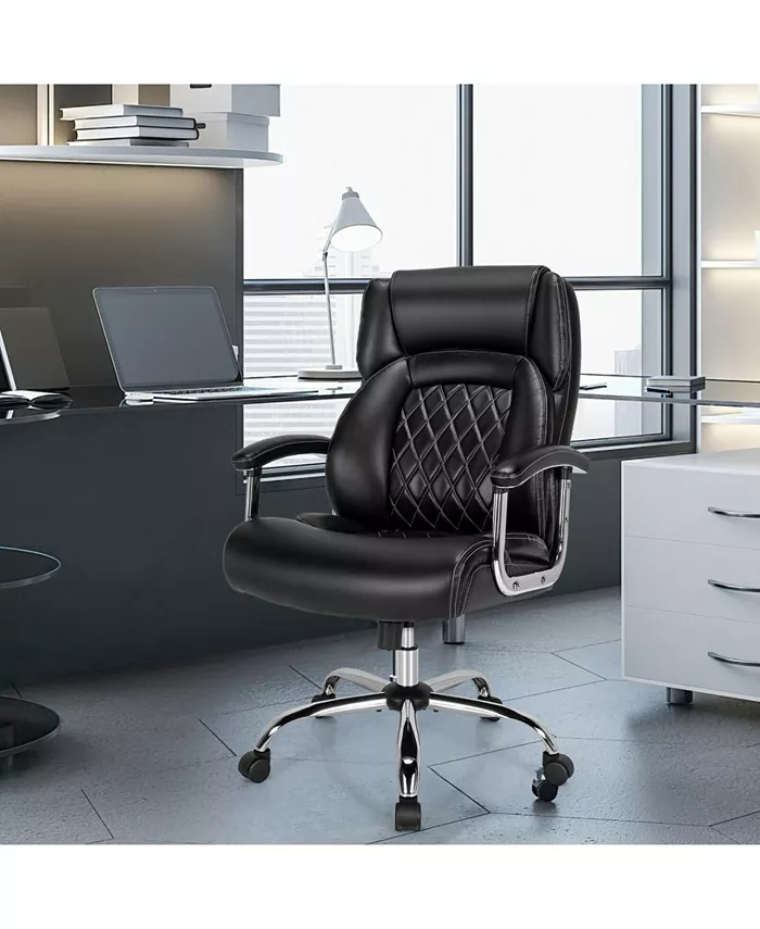 Slickblue Height Adjustable Executive Chair Computer Desk Chair with Metal Base