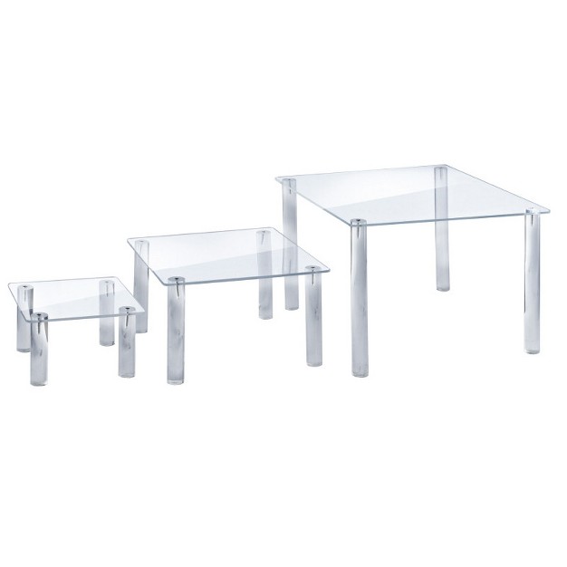 Azar Displays 3 piece Acrylic Square Riser Set