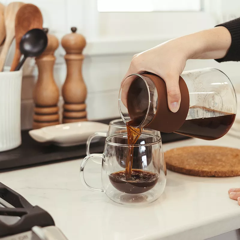 GROSCHE Amsterdam Pour Over Coffee Maker and Goose Neck Stovetop Kettle Bundle