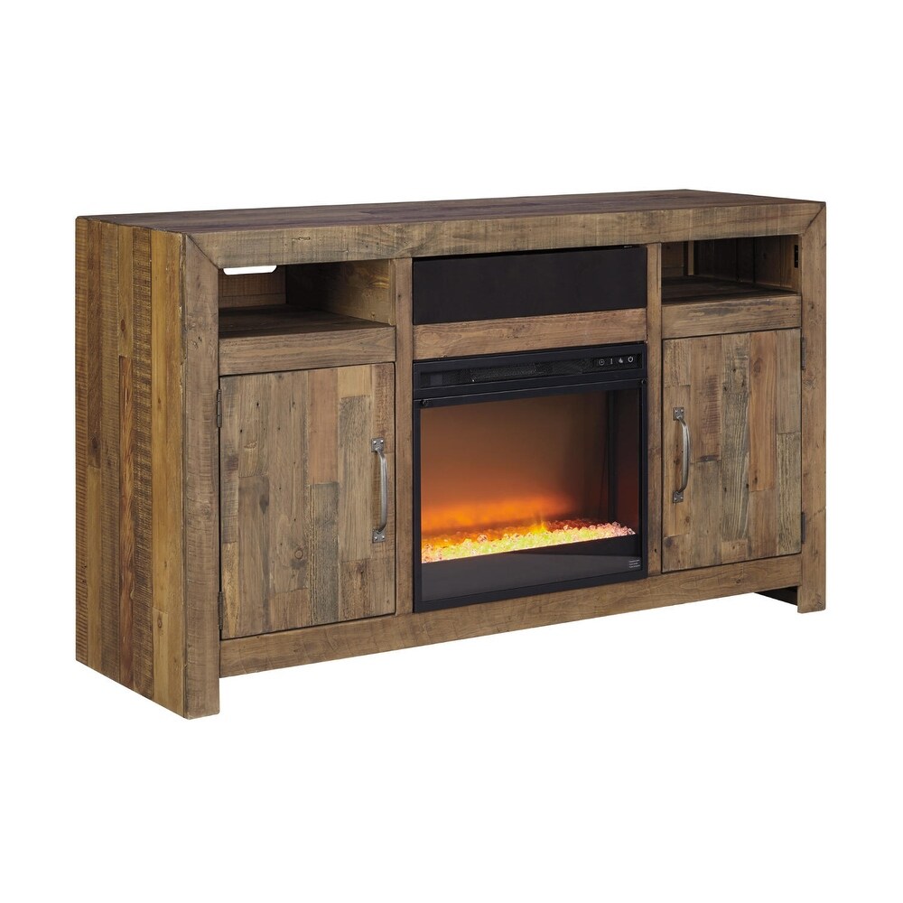 Sommerford Casual Large TV Stand w/Fireplace Option Brown