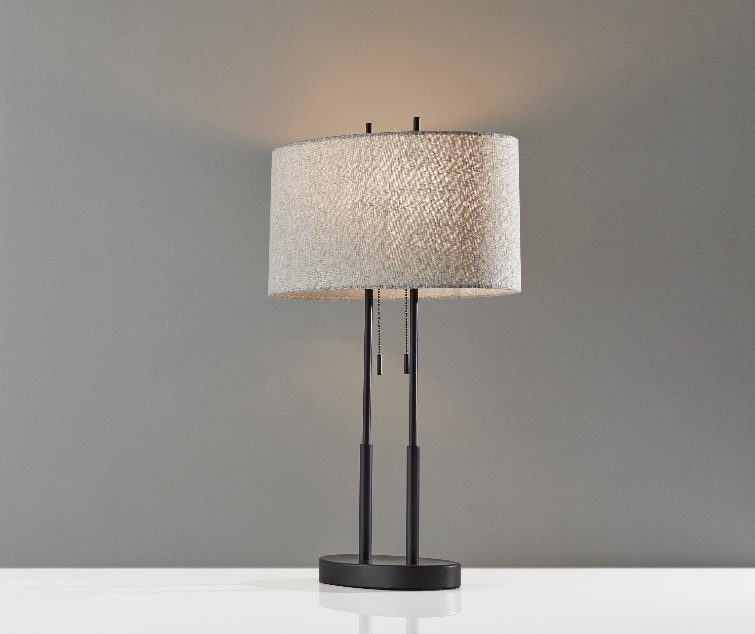 Adesso Duet Table Lamp, Antique Bronze