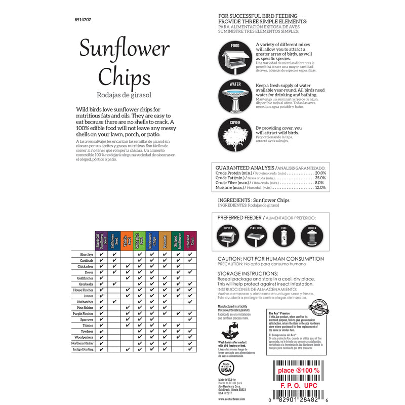 ACE SUNFLOWER CHIPS 3LB