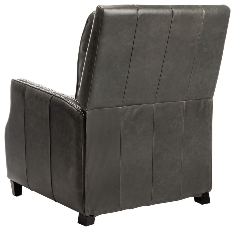 Stirling Leather Recliner Aged Black   Transitional   Recliner Chairs   by Peachtree Fine Furniture  Houzz