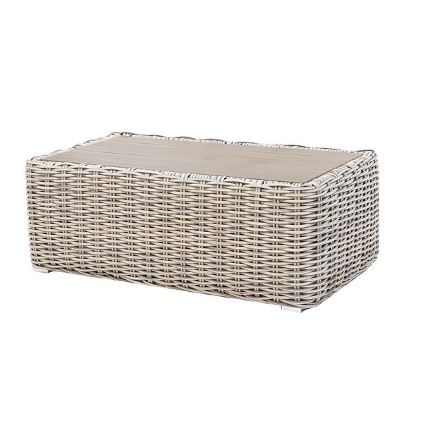 Hawaii ThreeTone Wicker Gray/Off White/Beige Coffee Table