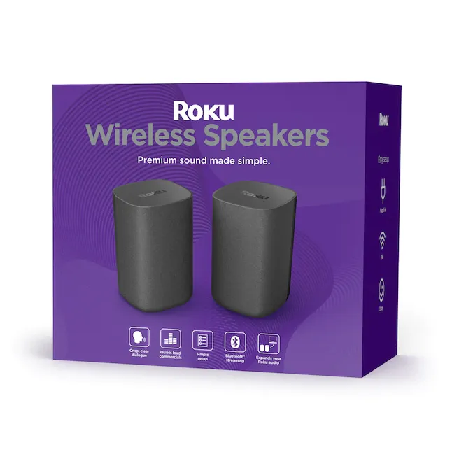 Roku 6.1-in 80-Watt Set of 2 Smart Indoor Portable Speaker