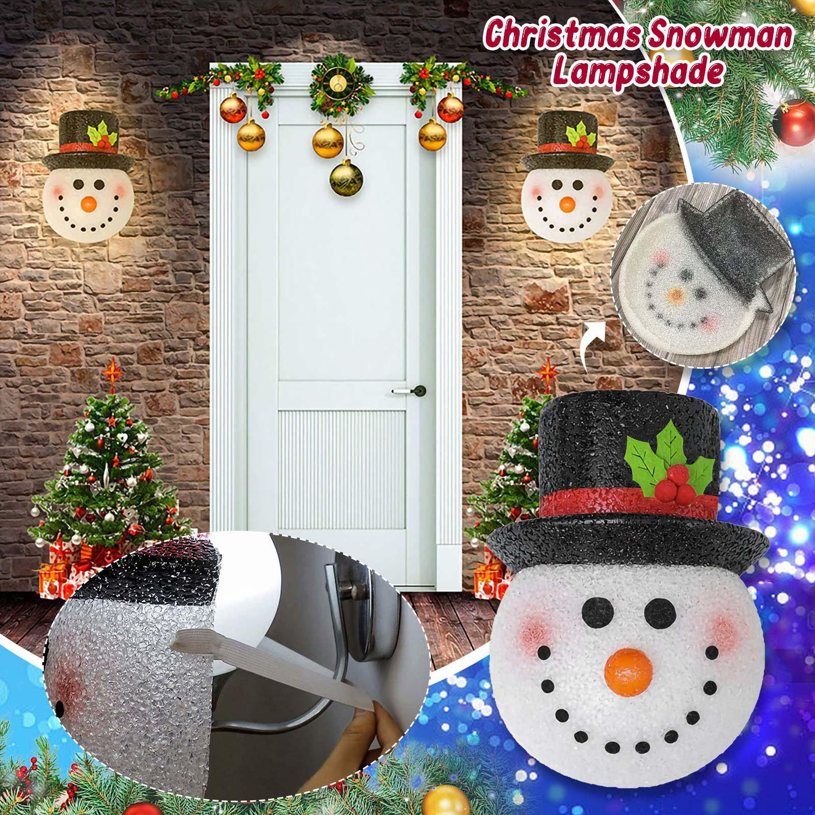 Christmas Lampshade Door Hanging Snowman Lamp Hanging Street Lampshade Snowman Lampshade