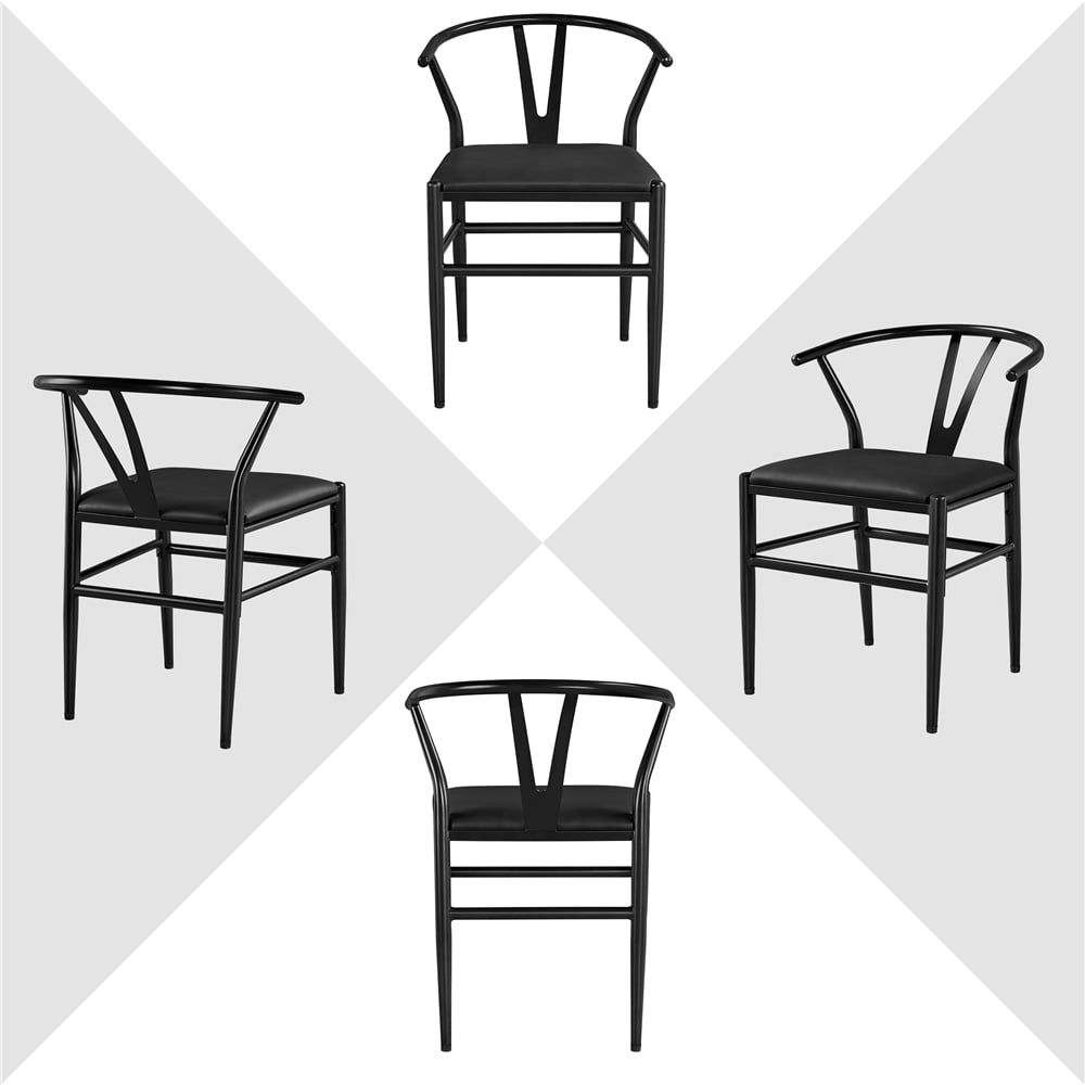 SMILE MART Dining Chair， Set of 2， Black