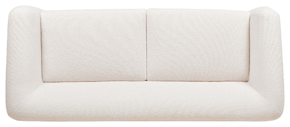 Alpine 90 quotSherpa Sofa Ivory White Boucle   Midcentury   Sofas   by Jennifer Taylor Home  Houzz