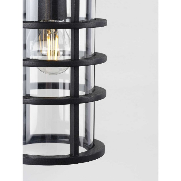 Progress Lighting Port Royal 1 light Wall Lantern Black Clear Glass Shade