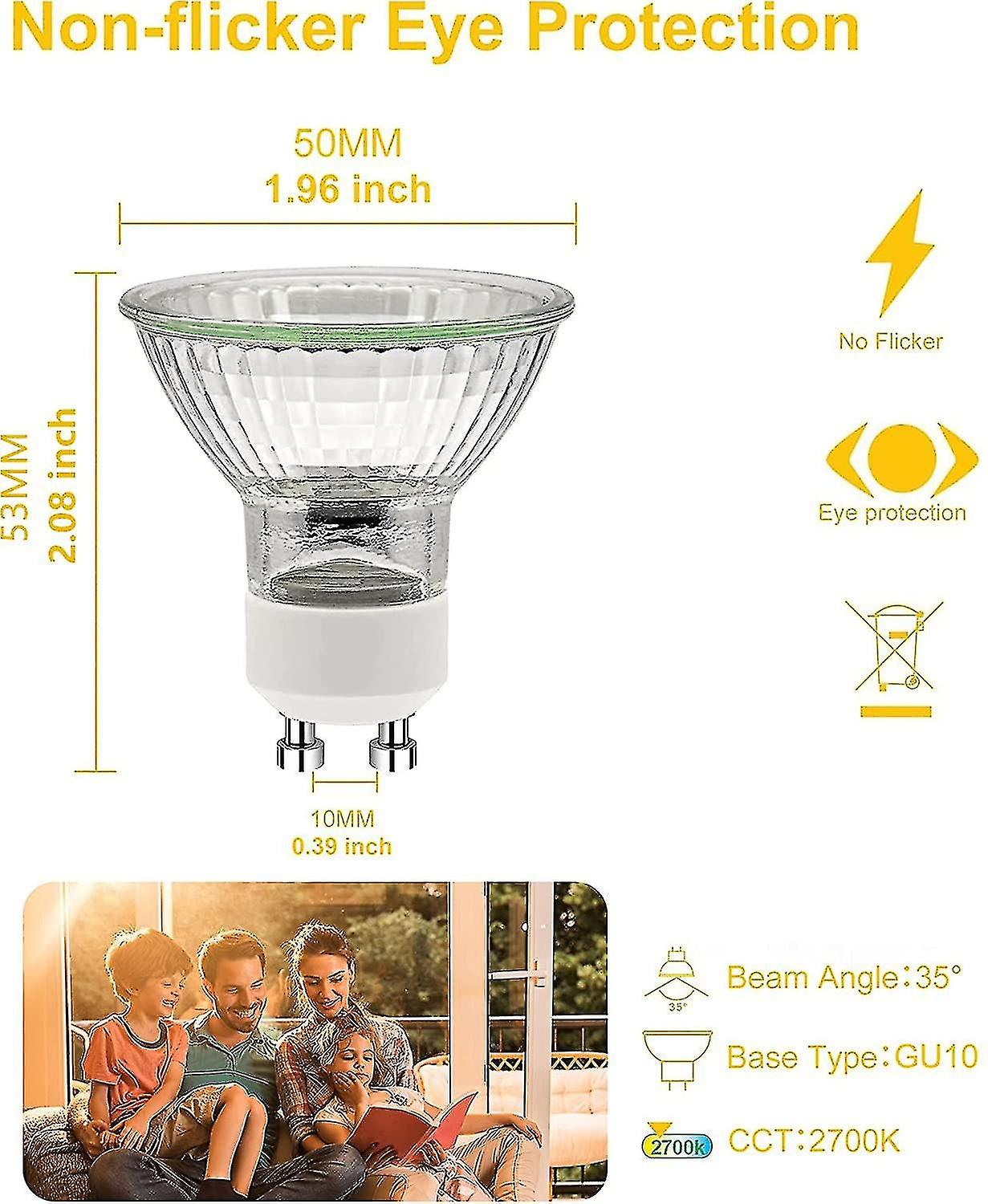 5pcs Simusi Gu10 Halogen Light Bulbs，gu10 Bulbs 35w，spotlight Bulbs 35w，light Bulbs Halogen Equivale